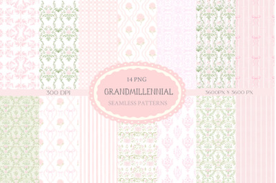 Preppy Pink Green Seamless Patterns