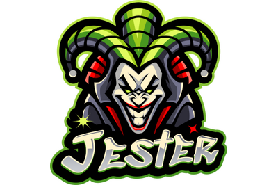 Jester head esport mascot logo design