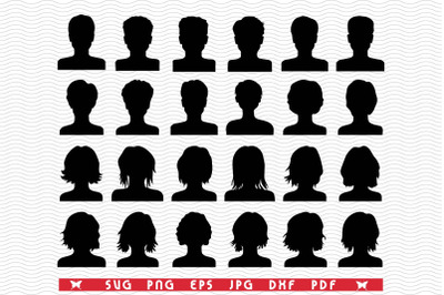 SVG Avatar, Head silhouette digital clipart