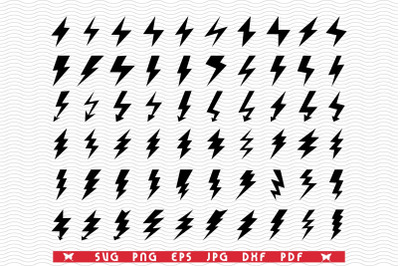 LSVG Flash lighting, Black Silhouettes, Digital clipart