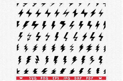 SVG Flash lighting, Seamless silhouettes, Digital clipart