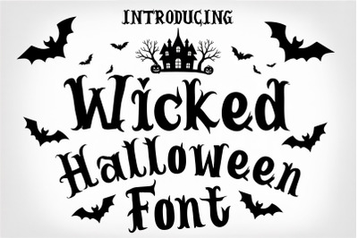 Wicked Halloween Font  Spooky Gothic Typeface for Crafts