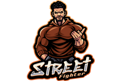 Street fighter esport mascot logo design