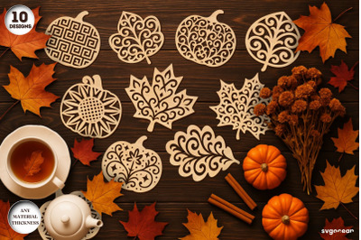 Autumn Leaves Coasters SVG Bundle