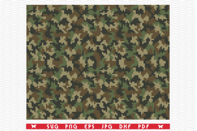 SVG Digital Camouflage Print, Seamless Pattern clipart