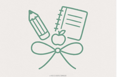 Back To School PNG, Teacher Appreciation Gift, Apple Pencil Notebook D