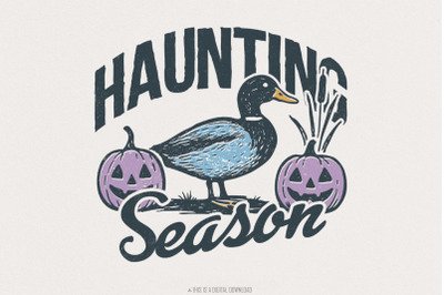 Haunting Season PNG, Halloween Duck Digital Download, Spooky Fall PNG