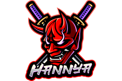 Hannya mask esport mascot logo design