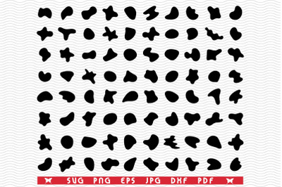 SVG Random Shapes, Black Silhouettes digital clipart