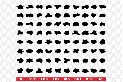 SVG Random Shapes, Black Silhouettes digital clipart