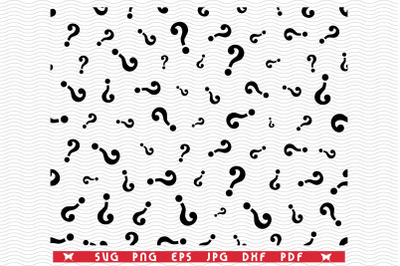 SVG Question Marks, Seamless silhouettes, Digital clipart