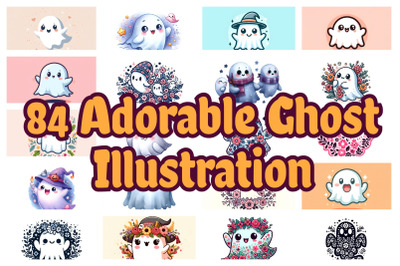A set of 84 Cute adorable ghost