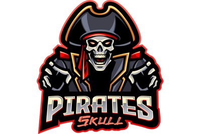 Pirates skull esport mascot logo design