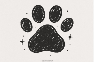 Paw Print PNG, Pet Lover Digital Download, Animal Paw Design for Shirt