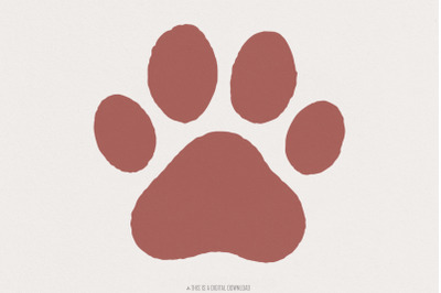 Brown Paw Print PNG, Digital Download for Pet Lovers, Animal Paw Clipa