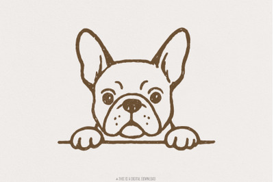 French Bulldog PNG, Digital Download, Cute Dog Clipart, Frenchie Puppy