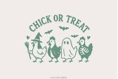Chick Or Treat PNG, Funny Halloween Chicken Shirt, Ghost Costume Farm