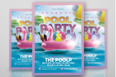 Themed Seasonal Pool Party Flyer