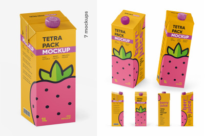 Tetra Pack Juice &amp; Milk Box Mockup Set