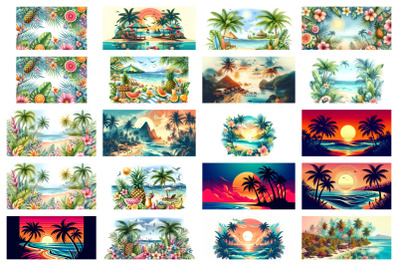100 tropical summer background