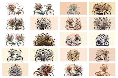 100 Wildflower Vintage Bicycle