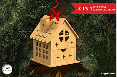 Christmas House Gift Box SVG