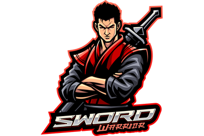 Sword warrior esport mascot logo design