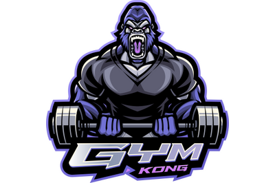 Gym kong esport mascot logo design