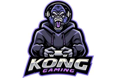 Kong gaming esport mascot logo design