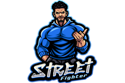 Street fighter esport mascot logo design