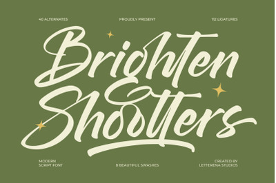 Brighten Shootters - Modern Script Font