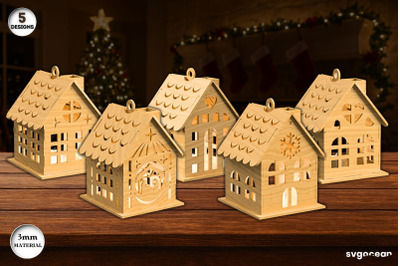Christmas Houses Candle Holder Bundle