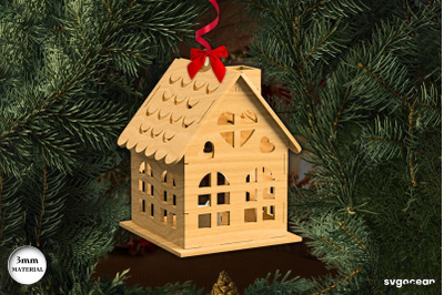 Christmas House Candle Holder SVG
