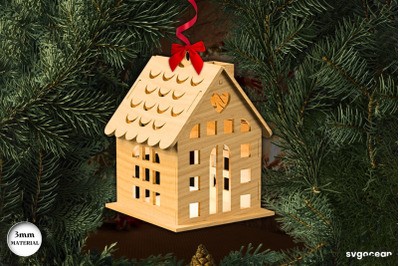 Christmas House Candle Holder SVG