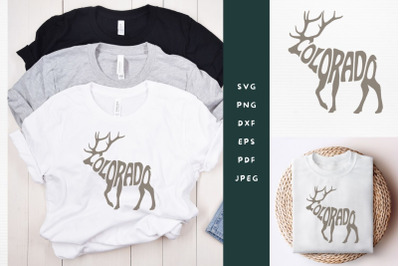 Colorado Elk Word Art SVG Cut File