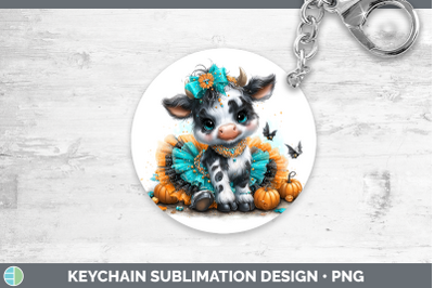 Cow Keychain Farm Halloween Sublimation Keyring Designs