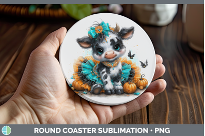 Cow Round Coaster Farm Halloween Sublimation Coaster Designs