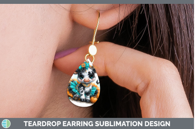Cow Teardrop Earrings Farm Halloween Sublimation Earrings De