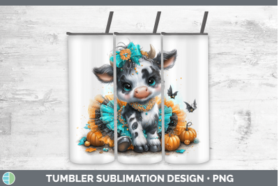 Cow Tumbler Farm Halloween Sublimation 20 oz Skinny Tumbler