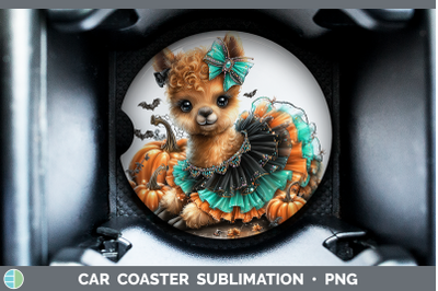LLama Car Coaster Farm Halloween Sublimation Drink Mat Desig