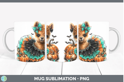LLama Mug Wrap Farm Halloween Sublimation Coffee Cup Designs