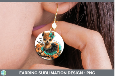 LLama Round Earrings Farm Halloween Sublimation Earrings Des