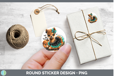 Farm Halloween LLama Stickers | Round Labels Designs