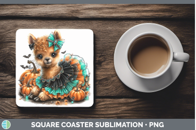 LLama Square Coaster Farm Halloween Sublimation Drink Mat De