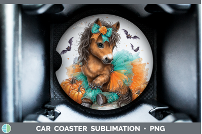 Horse Car Coaster Farm Halloween Sublimation Drink Mat Desig