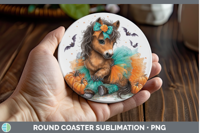Horse Round Coaster Farm Halloween Sublimation Coaster Desig