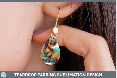 Horse Teardrop Earrings Farm Halloween Sublimation Earrings