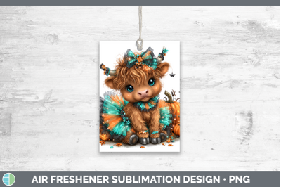 Highland Cow Air Freshener Farm Halloween Sublimation Car Sc