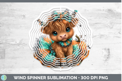Highland Cow Wind Spinner Farm Halloween Sublimation Spinner