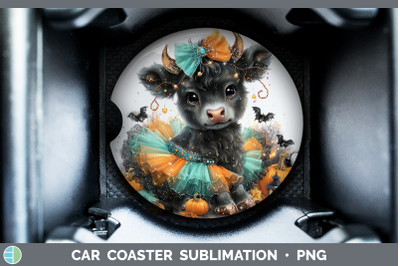 Bull Car Coaster Farm Halloween Sublimation Drink Mat Design